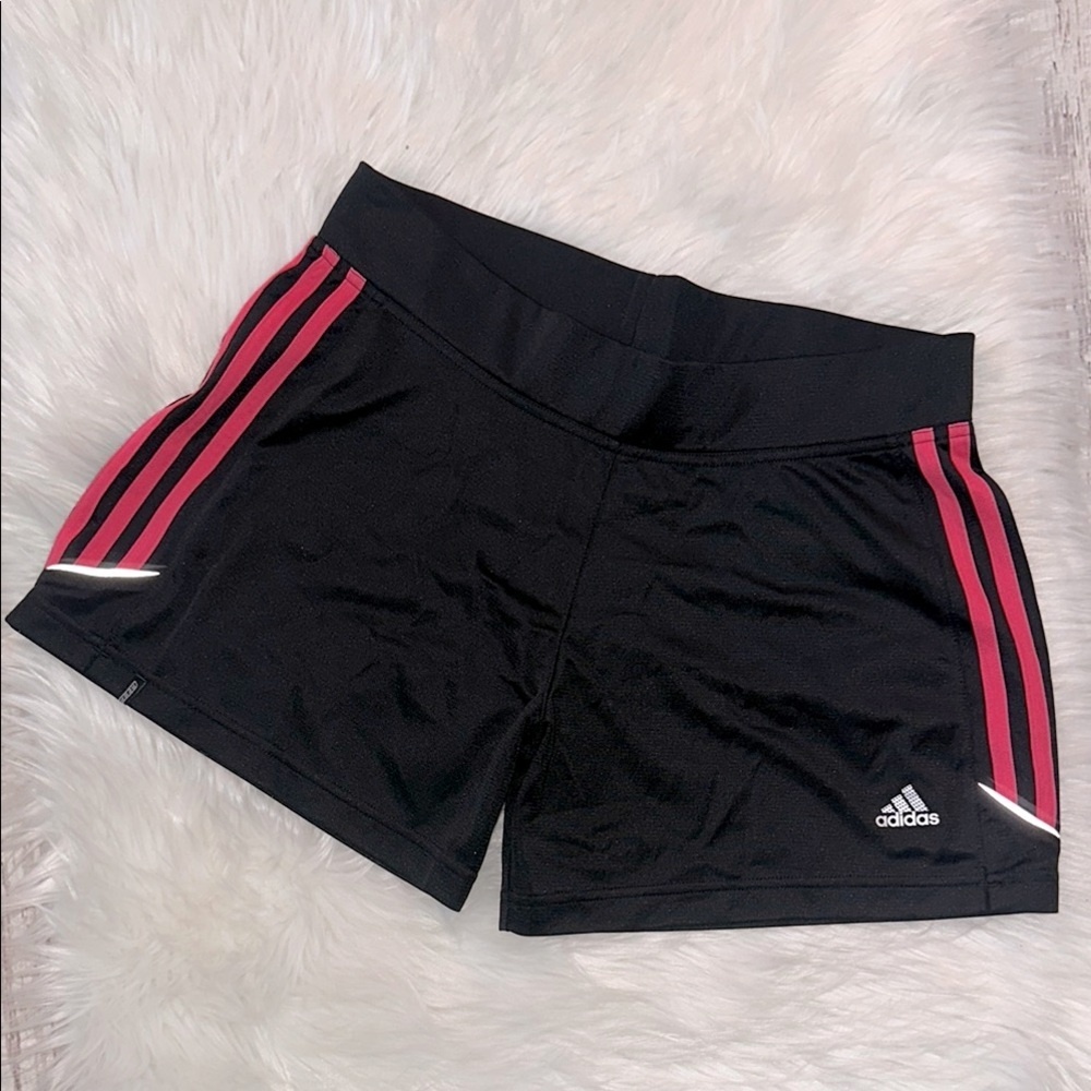 Adidas Pink and Black Athletic Shorts with Moisture-Wicking Fabric Size Medium - Picture 2 of 16